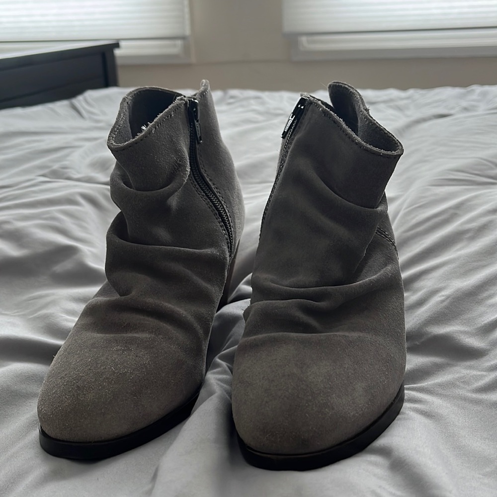 Gently Worn Gray Suede Booties